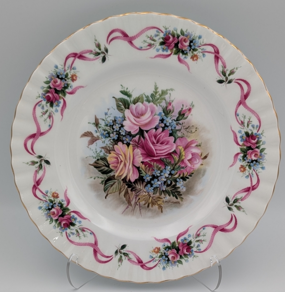 Rare Vnt 1970's Royal Albert 8.25"Happy Birthday 2nd Edition Plate W/Gold Trim